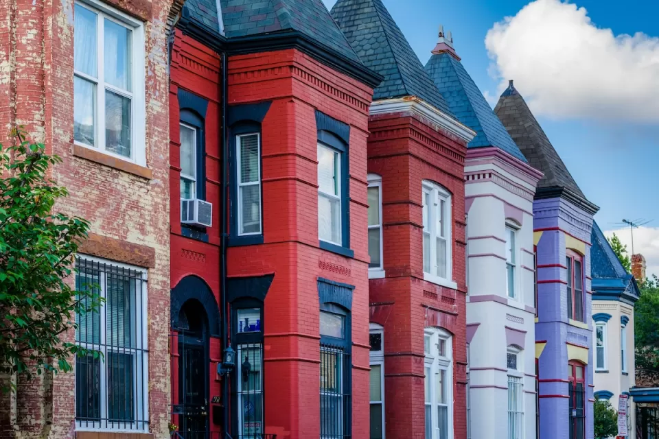 Colorful rowhouses in Washington, D.C.